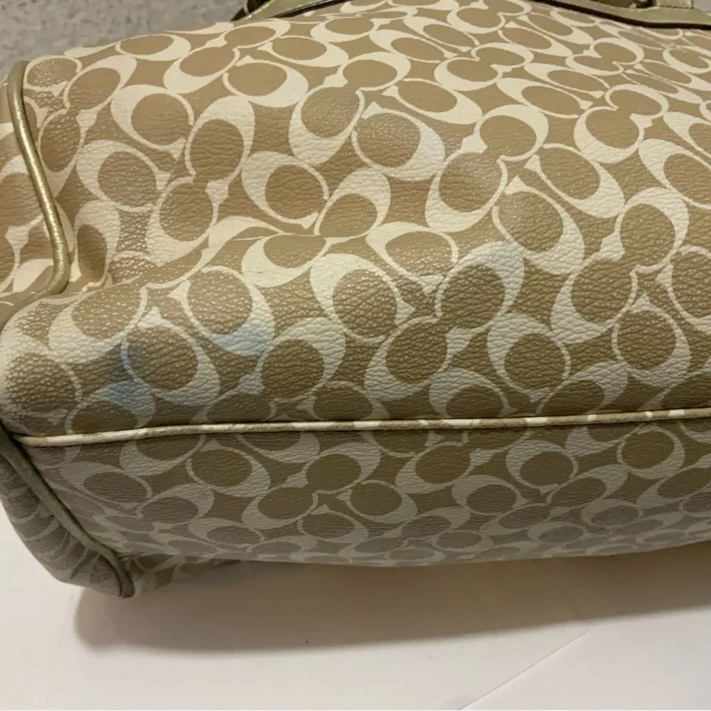 COACH Chelsea Heritage Satchel M1094-F15132 Metallic Tan/Gold, Lavender Lining